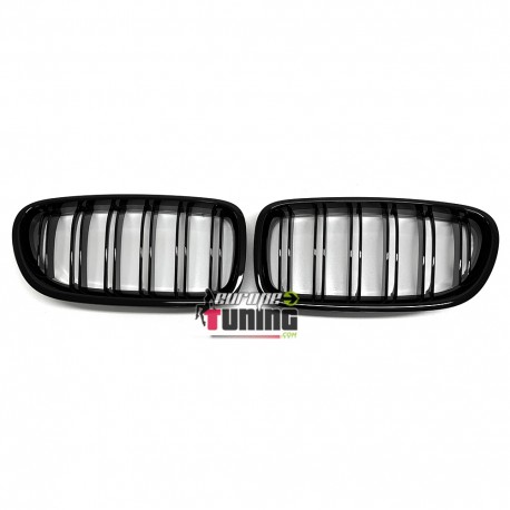CALANDRES SPORT NOIR BRILLANT DOUBLES LAMES BMW SERIE 5 F10 et F11 (05129)