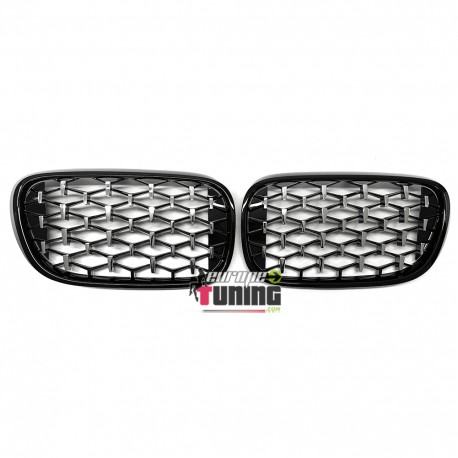 CALANDRES SPORT LUXE STYLE DIAMANT NOIR CHROME BMW SERIE 7 BERLINE G11 ET G12 (05130)