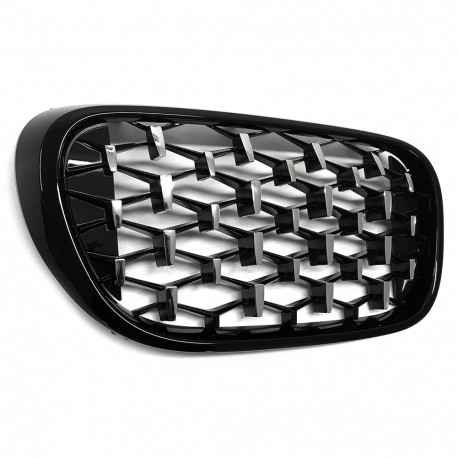 CALANDRES SPORT LUXE STYLE DIAMANT NOIR CHROME BMW SERIE 7 BERLINE G11 ET G12 (05130)