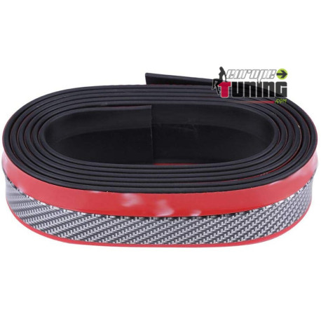 SPOILER BANDE UNIVERSEL CARBONE ET BANDE ROUGE POUR PARE-CHOCS ET BAS DE CAISSE (05167)