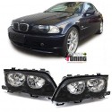 2 PHARES AVANTS NOIRS FEUX BMW SERIE 3 E46 5 PORTES 2001-2005 (05274)