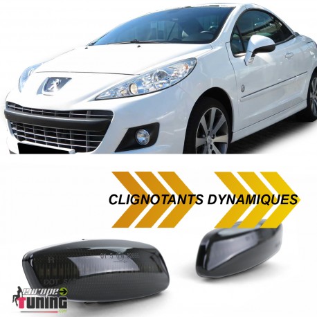 REPETITEURS NOIRS CLIGNOTANTS LEDS DYNAMIQUES PEUGEOT 207 308 ...CITROEN C3 DS3 ...(05279)