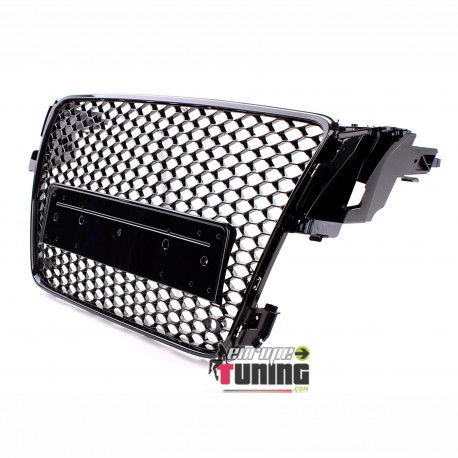 CALANDRE SPORT LIGNE RS5 FULL BLACK POUR AUDI A5 8T 2007-2011 PH1 (05281)