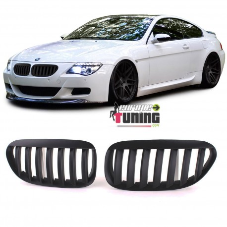 GRILLES CALANDRES SPORT NOIRES LARGES LAMES LOOK PACK M BMW SERIE 6 E63 E64 (05286)