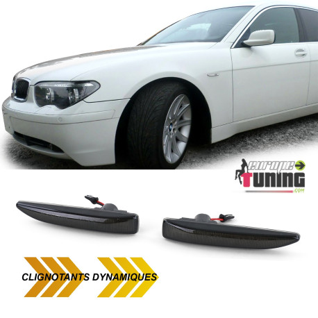 REPETITEURS NOIRS CLIGNOTANTS LED DYNAMIQUE BMW SERIE 7 E65 E66 E67 E68 (05298)