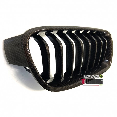 GRILLES CALANDRES SPORT LOOK CARBONE BMW SERIE 3 F30 F31 (05302)