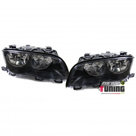 2 PHARES AVANTS NOIRS FEUX BMW SERIE 3 E46 5 PORTES 1998-2001 (05339)