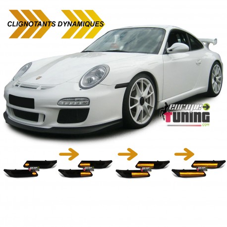 REPETITEURS NOIRS CLIGNOTANTS LEDS DYNAMIQUES PORSCHE 911 BOXTER CAYMAN (05340)