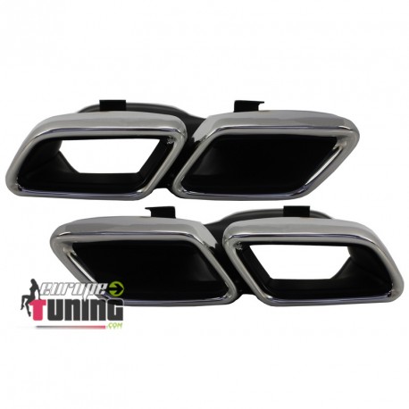 DOUBLE SORTIES ECHAPPEMENT LOOK AMG POUR MERCEDES CLASSE C W205 APRES 2014 (04581)