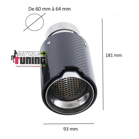 2 SORTIES SILENCIEUX ECHAPPEMENT SPORT CARBONE PACK M V8 UNIVERSELLES BMW (05389)