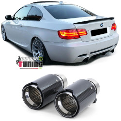 2 SORTIES SILENCIEUX ECHAPPEMENT SPORT CARBONE PACK M V8 UNIVERSELLES BMW (05389)