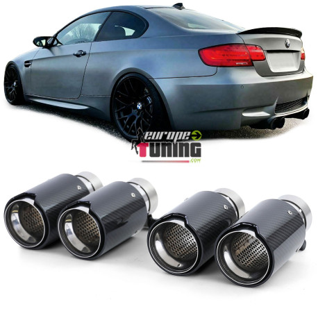 4 SORTIES SILENCIEUX ECHAPPEMENT SPORT CARBONE PACK M V8 UNIVERSELLES BMW (05390)