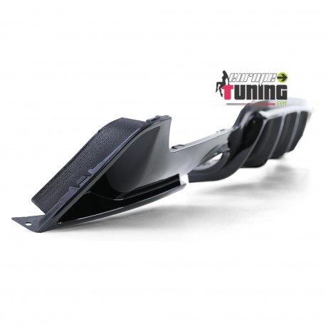 DIFFUSEUR SPORT NOIR BRILLANT SORTIES DROITE ET GAUCHE BMW SERIE 4 COUPE F32 F36 PACK M (05395)