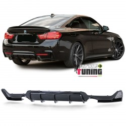 DIFFUSEUR SPORT NOIR BRILLANT SORTIES DROITE ET GAUCHE BMW SERIE 4 COUPE F32 F36 PACK M (05395)