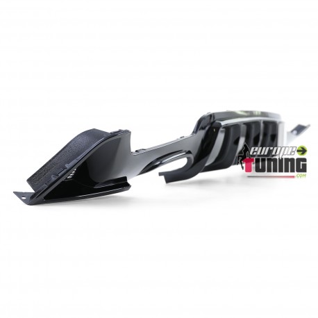 DIFFUSEUR SPORT NOIR BRILLANT 4 SORTIES DROITE GAUCHE BMW SERIE 4 COUPE F32 F36 PACK M (05396)