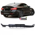 DIFFUSEUR SPORT NOIR BRILLANT DOUBLE SORTIE GAUCHE BMW SERIE 4 COUPE F32 F36 PACK M (05397)