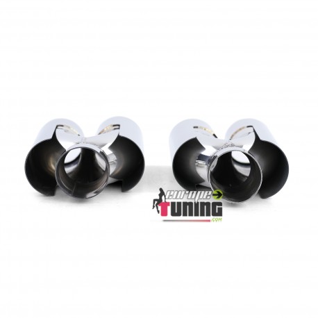 4 SORTIES ECHAPPEMENT DUPLEX CHROME SPORT BMW SERIE 5 F10 F11 F12 F13 (05412)