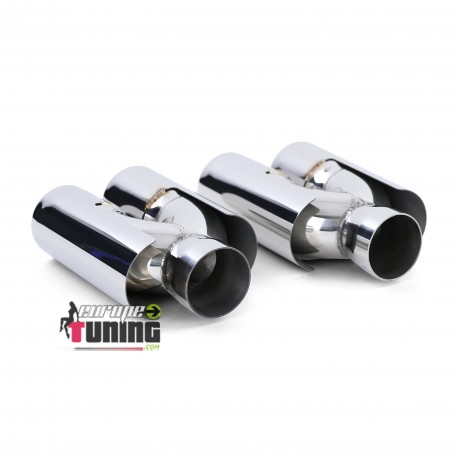 4 SORTIES ECHAPPEMENT DUPLEX CHROME SPORT BMW SERIE 5 F10 F11 F12 F13 (05412)