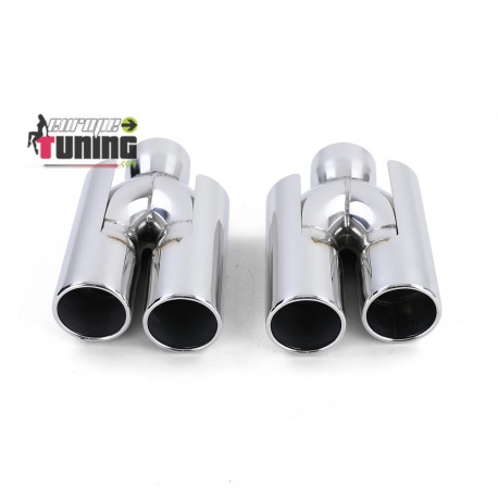 4 SORTIES ECHAPPEMENT DUPLEX CHROME SPORT BMW SERIE 5 F10 F11 F12 F13 (05412)