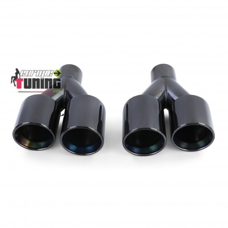 4 SORTIES ECHAPPEMENT DUPLEX SPORT NOIR BMW SERIE 5 F10 F11 F12 F13 (05427)