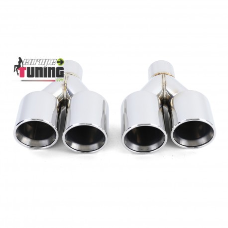 4 SORTIES ECHAPPEMENT DUPLEX SPORT CHROME BMW SERIE 5 F10 F11 F12 F13 (05428)