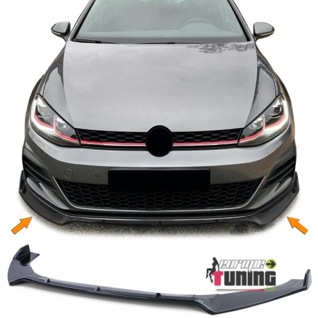 LAME DE SPOILER NOIR BRILLANT POUR PARE-CHOCS AVANT DE VOLKSWAGEN GOLF 7 GTI (05434)