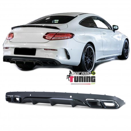 DIFFUSEUR FULL BLACK PACK C63 AVEC DOUBLES SORTIES MERCEDES CLASSE C C205 COUPE & A205 CAB (05436)