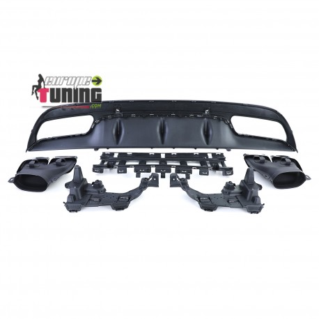DIFFUSEUR FULL BLACK PACK C63 AVEC DOUBLES SORTIES MERCEDES CLASSE C W205 & S205 PH1 (05437)