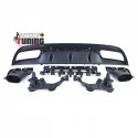 DIFFUSEUR FULL BLACK PACK C63 AVEC DOUBLES SORTIES MERCEDES CLASSE C W205 & S205 PH1 (05437)