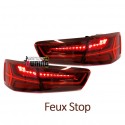 FEUX ROUGES A LED DYNAMIQUES AUDI A6 C7 BERLINE LOOK PHASE 2 POUR PHASE 1 2011-2014 (05442)
