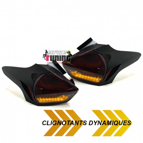FEUX NOIRS LED AVEC CLIGNOTANTS SEQUENTIELS FORD FOCUS 3 2014-2018 PH2 (05455)