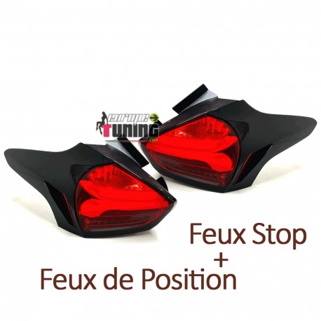 FEUX NOIRS LED AVEC CLIGNOTANTS SEQUENTIELS FORD FOCUS 3 2014-2018 PH2 (05455)