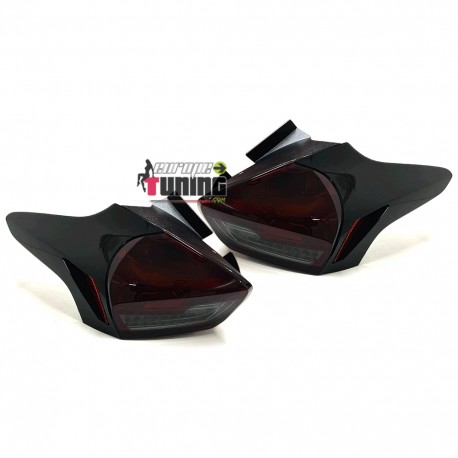 FEUX NOIRS LED AVEC CLIGNOTANTS SEQUENTIELS FORD FOCUS 3 2014-2018 PH2 (05455)