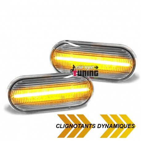 REPETITEURS CHROME CLIGNOTANTS LEDS SEQUENTIELS VOLKSWAGEN VW SEAT & FORD (05468)
