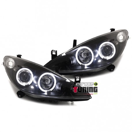 PHARES ANGEL EYES NOIRS PEUGEOT 307 ELECTRIQUES (03320)