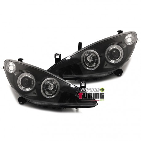 PHARES ANGEL EYES NOIRS PEUGEOT 307 ELECTRIQUES (03320)