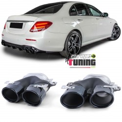 DOUBLES SORTIES RONDES ECHAPPEMENT NOIRES SPORT LOOK PACK AMG E53 MERCEDES CLASSE E W213 (05476)
