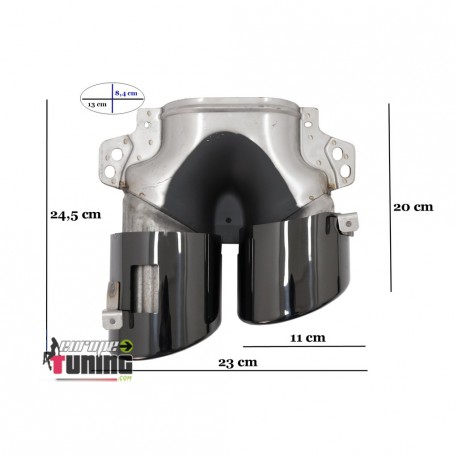 DIFFUSEUR FULL BLACK SPORT AVEC DOUBLES SORTIES RONDES MERCEDES CLASSE A W177 PACK AMG (05478)