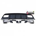 DIFFUSEUR NOIR SPORT DOUBLES SORTIES CHROME MERCEDES CLASSE A W176 PH2 2015-2018 PACK SPORT (05486)