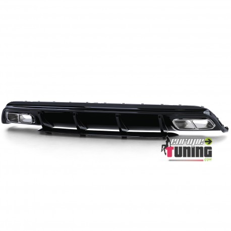DIFFUSEUR NOIR SPORT DOUBLES SORTIES CHROME MERCEDES CLASSE A W176 PH2 2015-2018 PACK SPORT (05486)