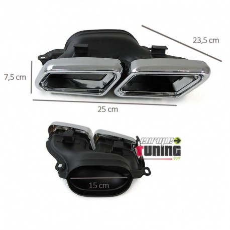 DIFFUSEUR NOIR AVEC SORTIES CHROME LIGNE AMG E63 S MERCEDES CLASSE E W212 PH2 PACK SPORT (05494)