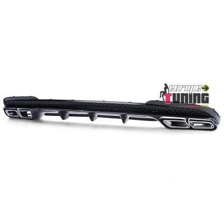 DIFFUSEUR NOIR AVEC SORTIES CHROME LIGNE AMG E63 S MERCEDES CLASSE E W212 PH2 PACK SPORT (05494)