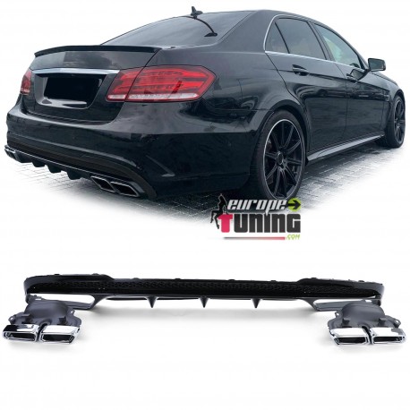 DIFFUSEUR NOIR AVEC SORTIES CHROME LIGNE AMG E63 S MERCEDES CLASSE E W212 PH2 PACK SPORT (05494)