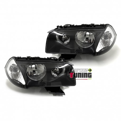 2 PHARES NOIRS OPTIQUES FEUX AVANTS BMW X3 TYPE E83 PHASE 1 2003-2006 (05499)