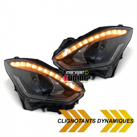 PHARES NOIRS CLIGNOTANTS DYNAMIQUES AVEC FEUX DE JOUR POUR SUZUKI SWIFT III 2017- (05505)
