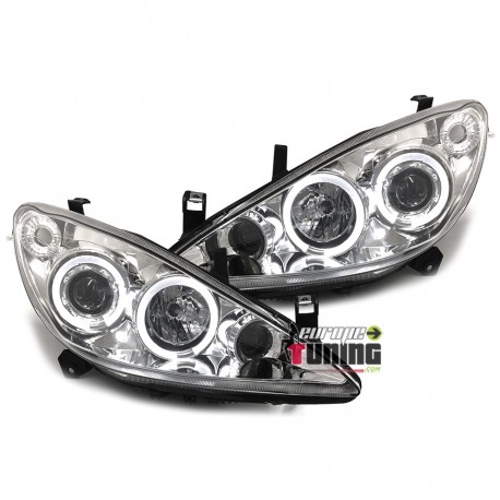 PHARES ANGEL EYES CHROM PEUGEOT 307 ELECTRIQUES (12075)