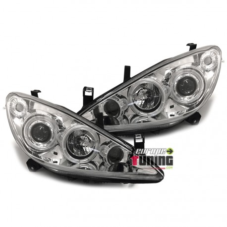 PHARES ANGEL EYES CHROM PEUGEOT 307 ELECTRIQUES (12075)