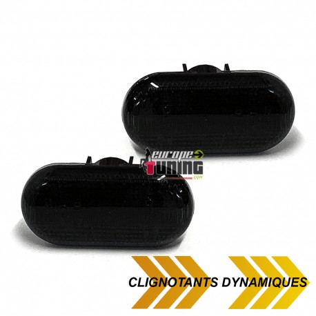 CLIGNOTANTS REPETITEURS SEQUENTIELS LED NOIRS DACIA DUSTER - RENAULT CLIO MEGANE TWINGO ...(05510)