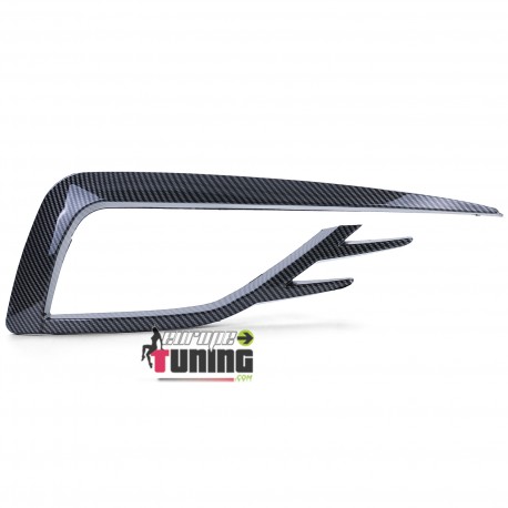 CADRES GRILLES ENJOLIVEURS ANTI BROUILLARD STYLE GTI CARBONE VW GOLF 7 PH2 (05537)