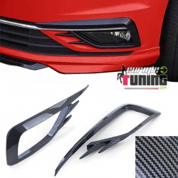 CADRES GRILLES ENJOLIVEURS ANTI BROUILLARD STYLE GTI CARBONE VW GOLF 7 PH2 (05537)